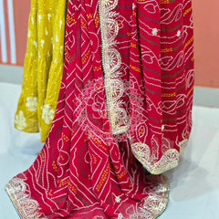 PURE VISCOSE GEORGETTE BHANDEJ SAREE