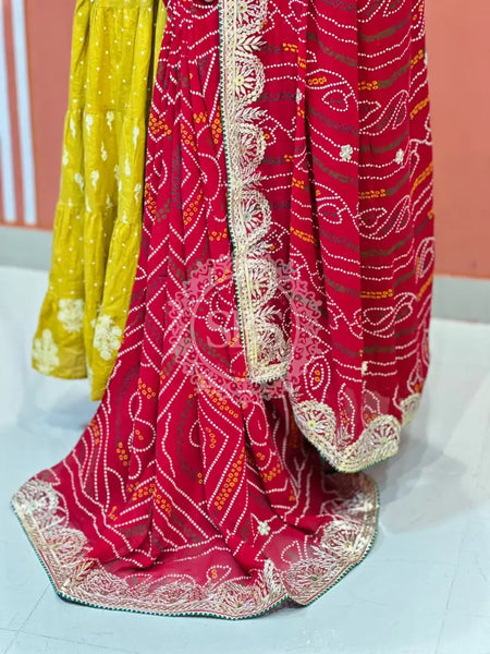 PURE VISCOSE GEORGETTE BHANDEJ SAREE