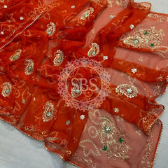 RAJWADI RAJASTHANI SAREE Orange
