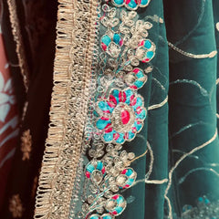 RAJWARI MARWARI ROYAL LEHENGA Bottle Green