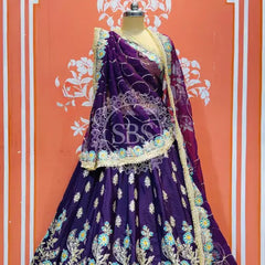 RAJWARI MARWARI ROYAL LEHENGA Dark Purple