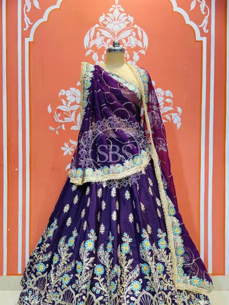 RAJWARI MARWARI ROYAL LEHENGA Dark Purple