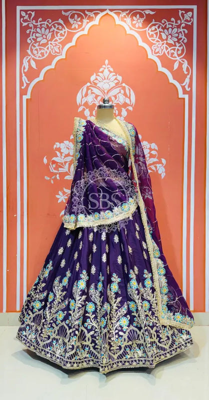 RAJWARI MARWARI ROYAL LEHENGA Dark Purple