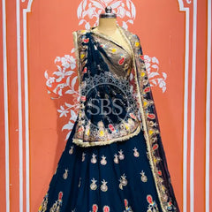 RAJWARI MARWARI ROYAL LEHENGA Navy