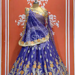 RAJWARI MARWARI ROYAL LEHENGA PURPLE