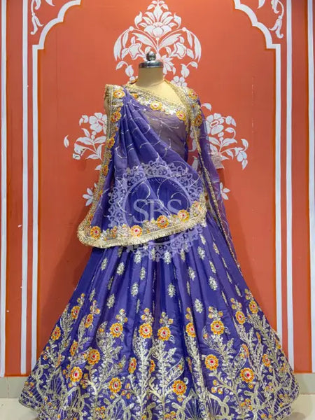 RAJWARI MARWARI ROYAL LEHENGA PURPLE