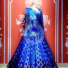 ROYAL BLUE GHATCHOLA FULL FLARED LEHENGA