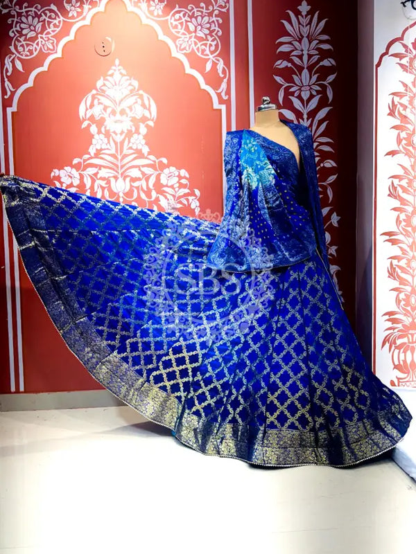 ROYAL BLUE GHATCHOLA FULL FLARED LEHENGA