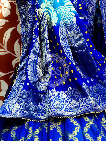 ROYAL BLUE GHATCHOLA FULL FLARED LEHENGA