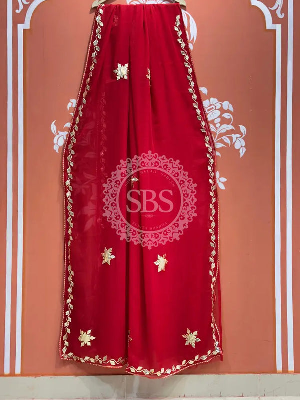 ROYAL GEORGETTE BOOTA SAREE Maroon / Free Size