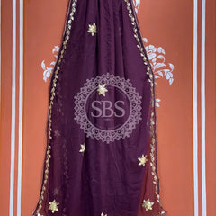 ROYAL GEORGETTE BOOTA SAREE Purple / Free Size
