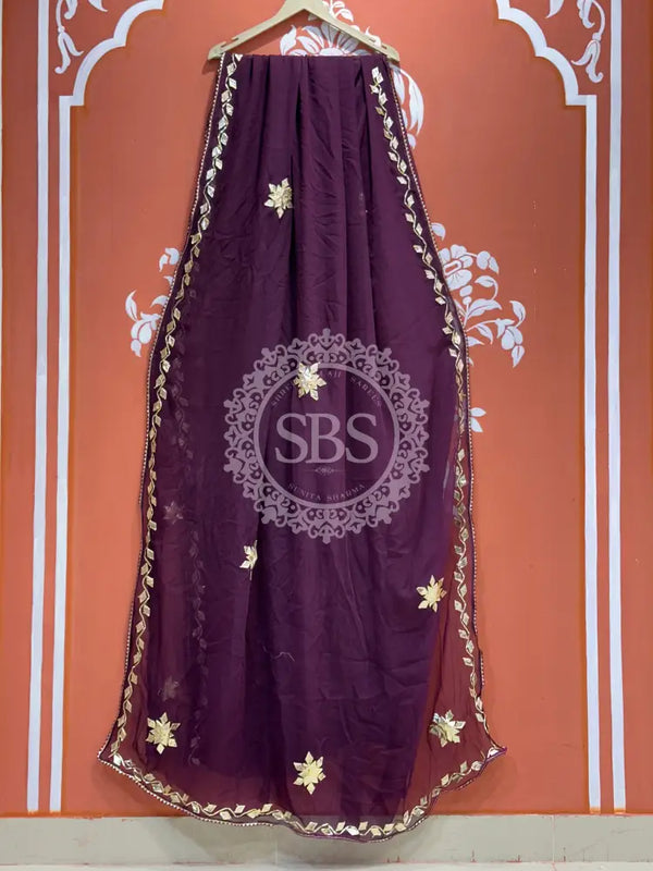 ROYAL GEORGETTE BOOTA SAREE Purple / Free Size