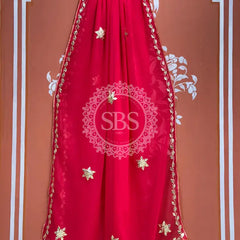 ROYAL GEORGETTE BOOTA SAREE Rani / Free Size