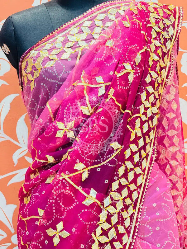 ROYAL GEORGETTE KACHI PATTI SAREE
