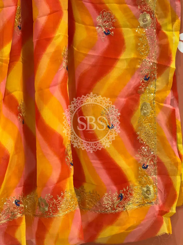 ROYAL GEORGETTE KACHI PATTI SAREE