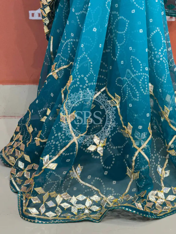 ROYAL GEORGETTE KACHI PATTI SAREE