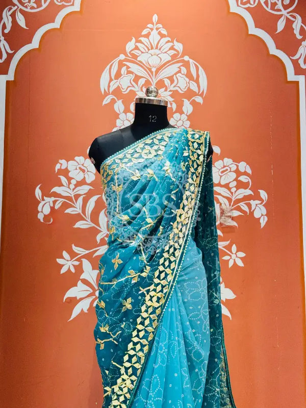 ROYAL GEORGETTE KACHI PATTI SAREE
