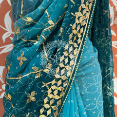 ROYAL GEORGETTE KACHI PATTI SAREE