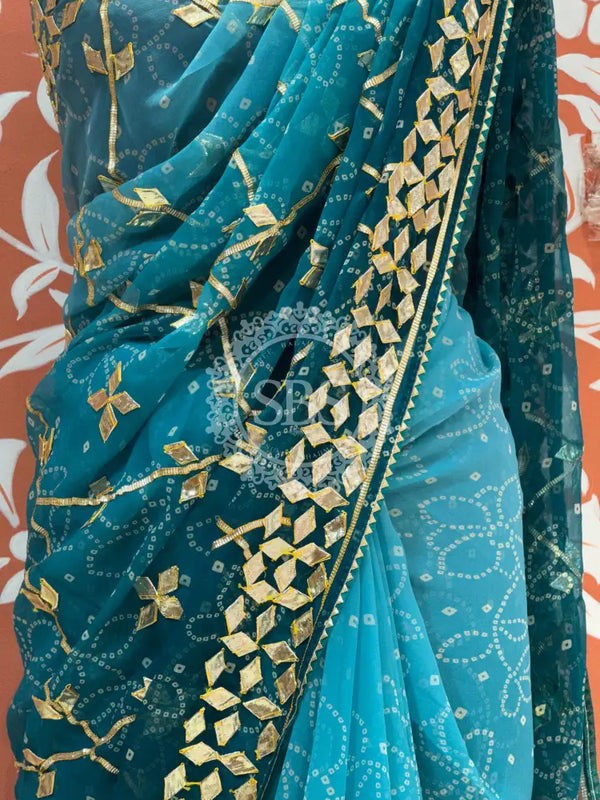 ROYAL GEORGETTE KACHI PATTI SAREE