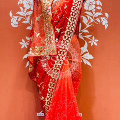 ROYAL GEORGETTE KACHI PATTI SAREE