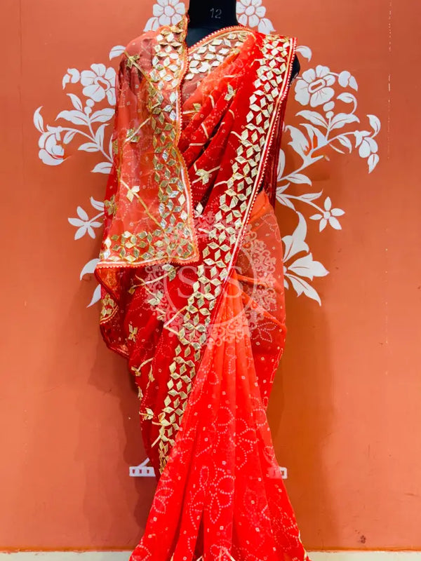 ROYAL GEORGETTE KACHI PATTI SAREE