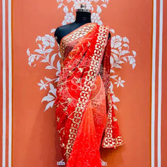 ROYAL GEORGETTE KACHI PATTI SAREE