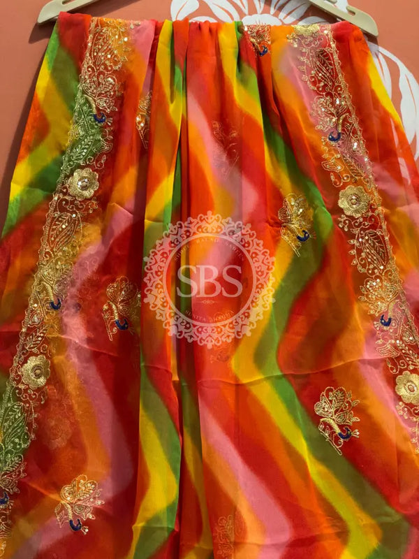 ROYAL GEORGETTE KACHI PATTI SAREE