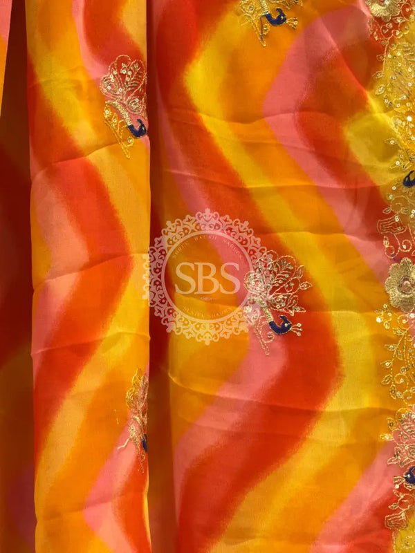 ROYAL GEORGETTE KACHI PATTI SAREE