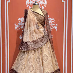 ROYAL GEORGETTE LIGHTWEIGHT FLARED LEHENGA Beige