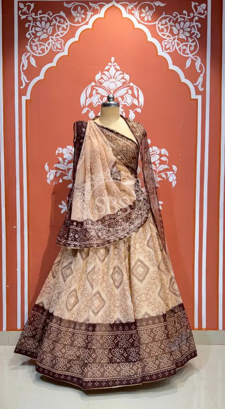ROYAL GEORGETTE LIGHTWEIGHT FLARED LEHENGA Beige