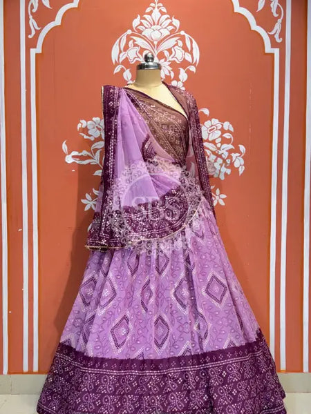 ROYAL GEORGETTE LIGHTWEIGHT FLARED LEHENGA Levender