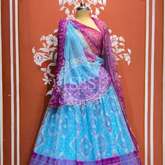 ROYAL GEORGETTE LIGHTWEIGHT FLARED LEHENGA Sky Blue