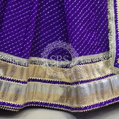 ROYAL PURPLE MOTHRA GOTA BORDER FULL FLARED LEHENGA