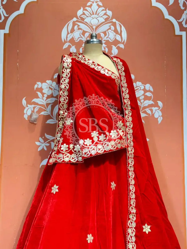 ROYAL VELVET LEHENGA SET Royal Maroon / Free Size