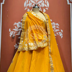 ROYAL VELVET LEHENGA SET Royal Yellow / Free Size