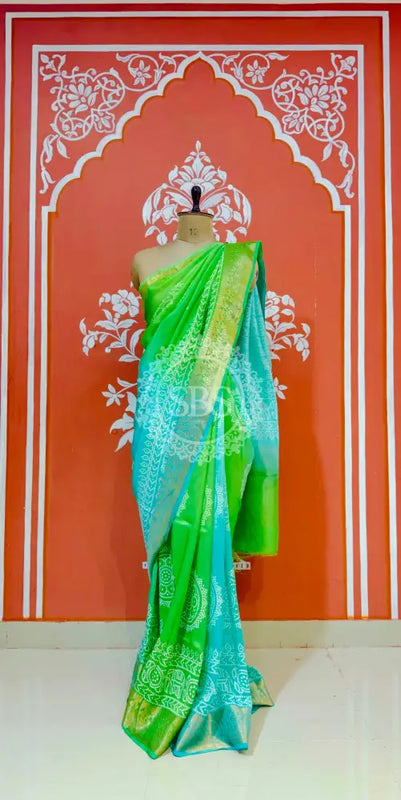 RUSSIAN SILK BOOTA SAREE Blue / Free Size