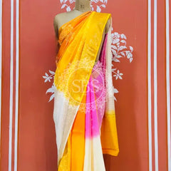 RUSSIAN SILK BOOTA SAREE Yellow / Free Size