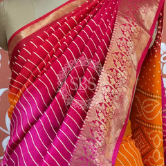 RUSSIAN SILK LEHERIYA SAREE