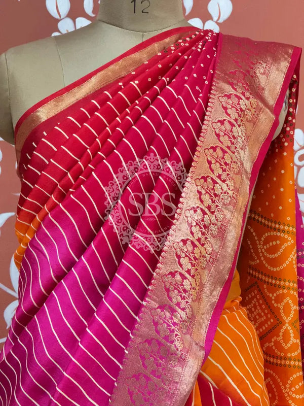RUSSIAN SILK LEHERIYA SAREE