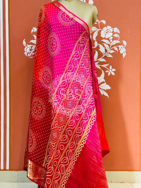 RUSSIAN SILK LEHERIYA SAREE