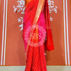 RUSSIAN SILK LEHERIYA SAREE