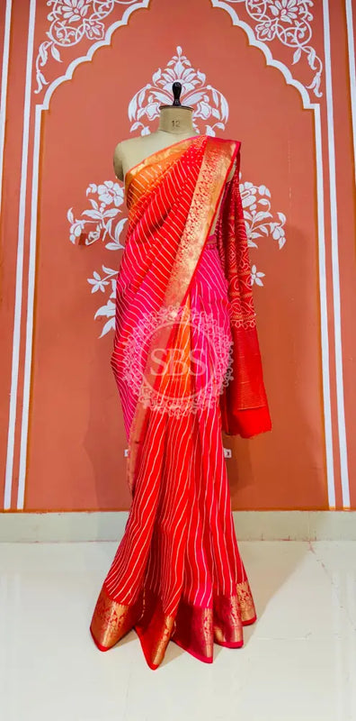 RUSSIAN SILK LEHERIYA SAREE