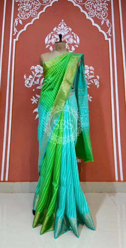 RUSSIAN SILK LEHERIYA SAREE