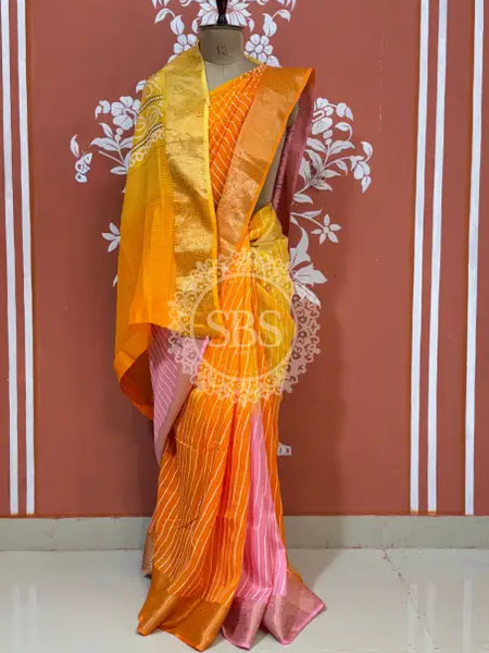 RUSSIAN SILK LEHERIYA SAREE
