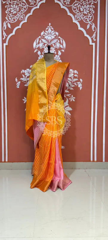 RUSSIAN SILK LEHERIYA SAREE