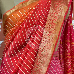 RUSSIAN SILK LEHERIYA SAREE