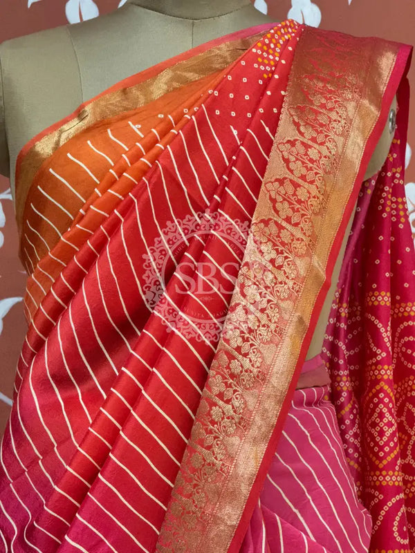 RUSSIAN SILK LEHERIYA SAREE