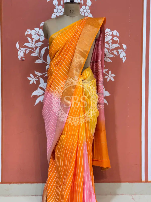 RUSSIAN SILK LEHERIYA SAREE