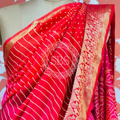 RUSSIAN SILK LEHERIYA SAREE