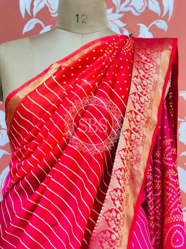 RUSSIAN SILK LEHERIYA SAREE